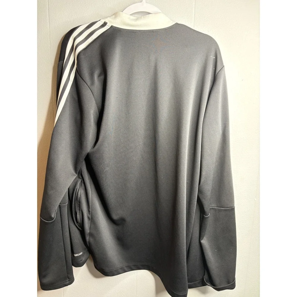 Adidas Mens Primegreen Aeroready Track Jacket Black‎ White Stripe Large